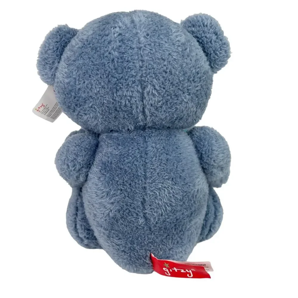 Gitzy Blue Teddy Bear Polka Dot Ribbon 160120 9.5